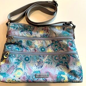 Sakroots Floral Crossbody Bag - Blue and Pink